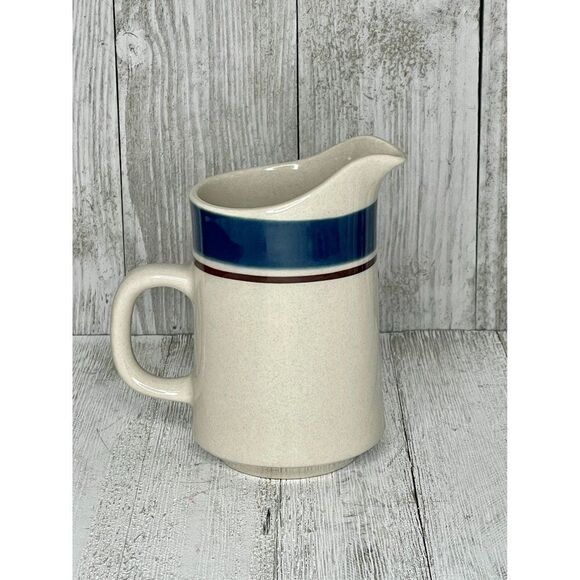 Vintage CAROUSEL STONEWARE 802 BLUE JAPAN Creamer - Picture 3 of 7